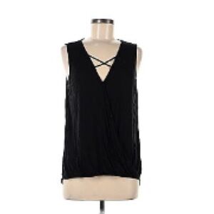 Bobeau Black Crisscross Tank Top Medium